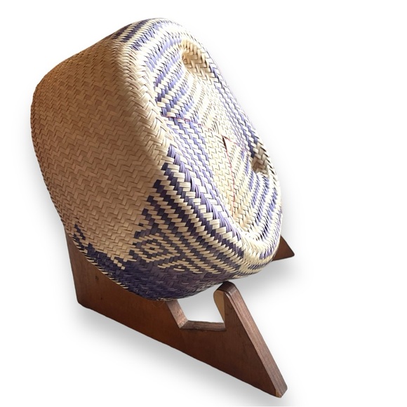 VTG Southwestern Geometric Purple Pattern Woven Basket | Great for Wall Hanging! - Picture 10 of 13